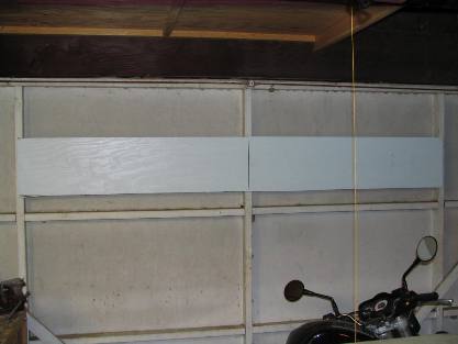 White Plywood On Garage Door